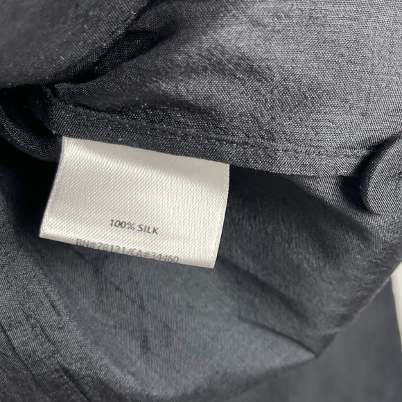 Eileen Fisher Raw Silk Blazer Lightweight Jacket Gunmetal Gray XL Lagenlook Boho - Picture 9 of 16